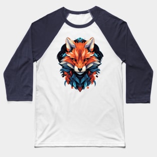 Colorful Fox Mandala Baseball T-Shirt